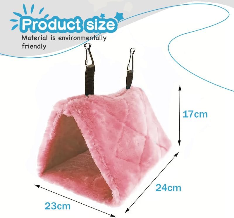 hokable Bird Nest Snuggle Hut Soft Plush Hammock Hanging Cage Tent for Birds Parrot Winter Warm Bed Pet Toy for Hamster Parrot Macaw Budgies Eclectus Parakeet Cockatiels Cockatoo Lovebird (Pink) - Image 4
