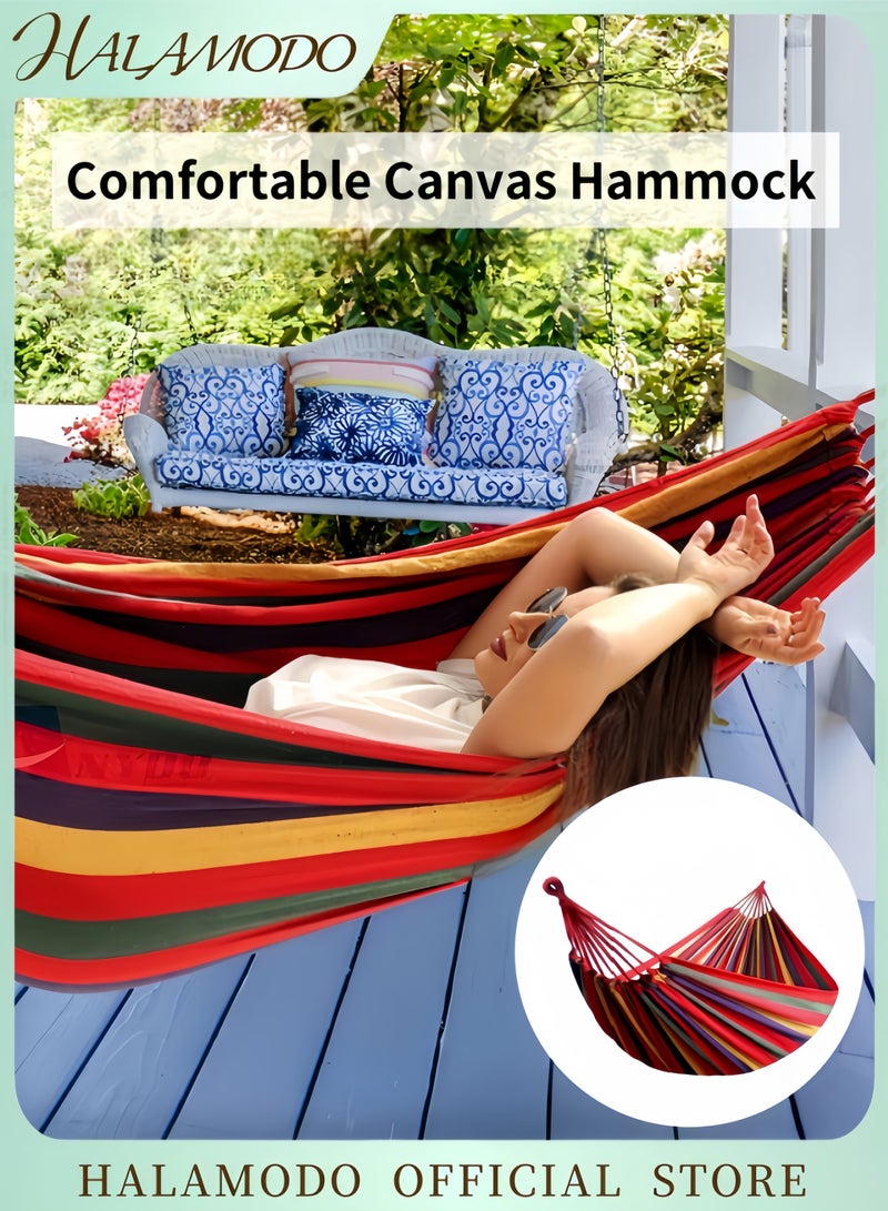 هالامودو أرجوحة قماشية، أرجوحة مريحة من القماش مع شجرة أحزمة لتعليق أرجوحة متينة حتى 660 رطلاً أرجوحة محمولة مع حقيبة سفر للتخييم في الهواء الطلق والفناء الخلفي - Image 1