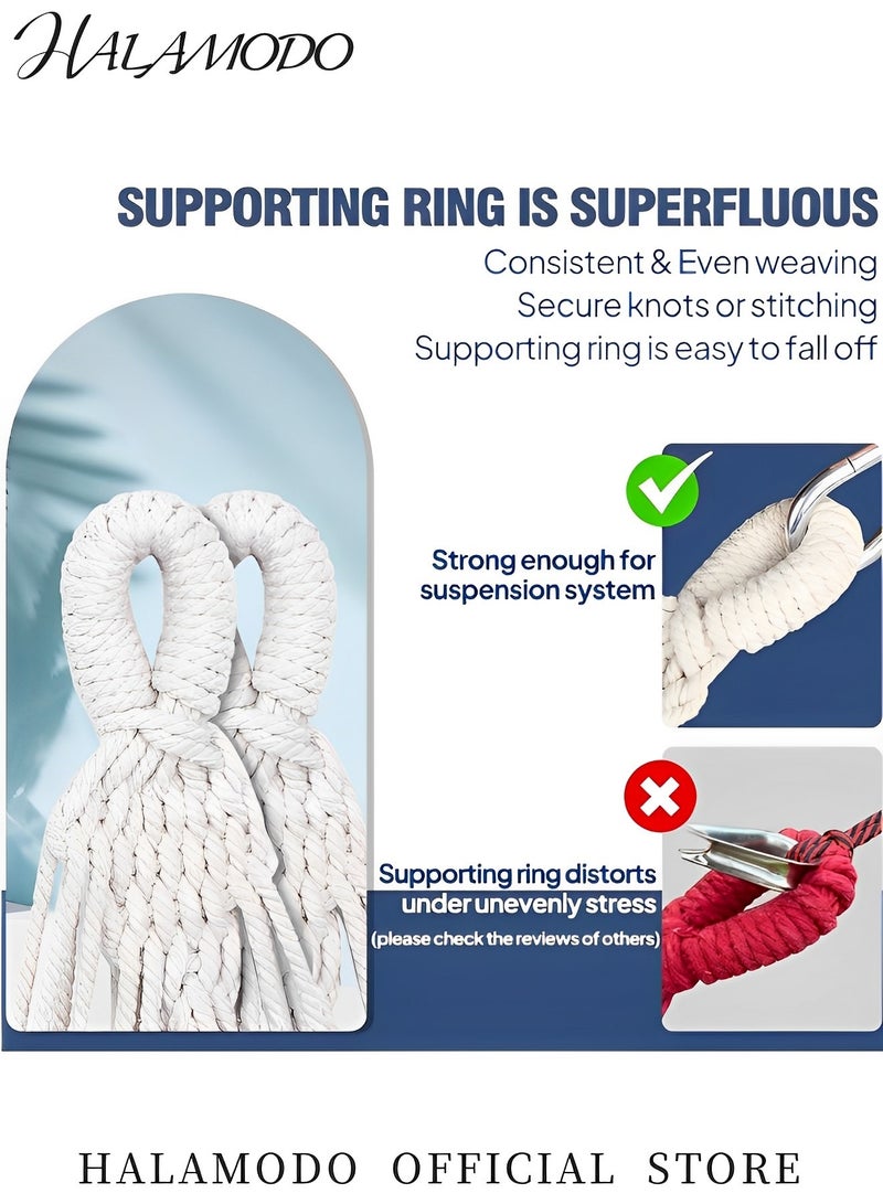 هالامودو أرجوحة قماشية، أرجوحة مريحة من القماش مع شجرة أحزمة لتعليق أرجوحة متينة حتى 660 رطلاً أرجوحة محمولة مع حقيبة سفر للتخييم في الهواء الطلق والفناء الخلفي - Image 5