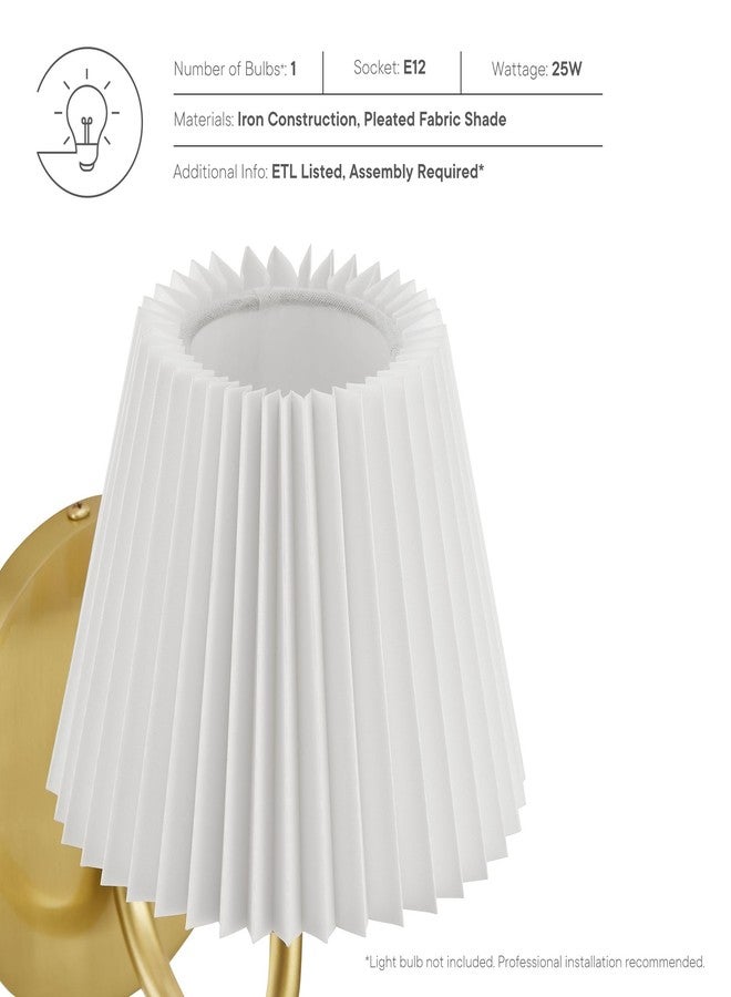 Modway Wave Modern 1-Light Wall Sconce in Brass - Image 3