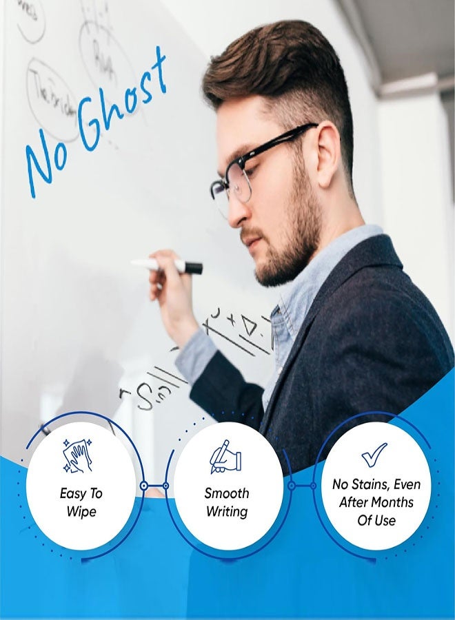 ملصق لوح أبيض ذاتي اللصق، 60 × 200 سم بدون ظلال، لفة لوح أبيض قابل للمسح الجاف، ورق لوح أبيض ذاتي اللصق مقاوم للبقع للاستخدام المنزلي والمكتبي والصفوف الدراسية - Image 5