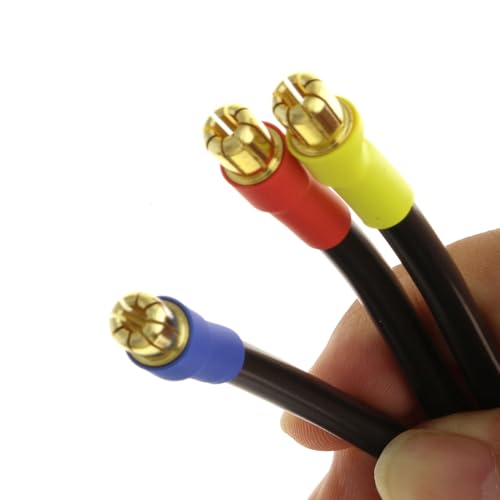 TRADOCK Replacement 6.5mm Male to 8mm Female Bullet Connector Extension Wire Adapter 10AWG 4.9 Inch for RC Motor & ESC - Image 2