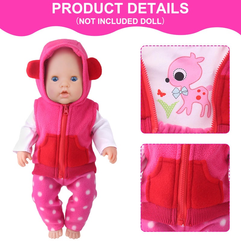 UNICORN ELEMENT 9PCS 16-18 Inch Baby Doll Clothes Set - Magic Tape Design Cute Outfits for Baby Dolls with Hat & Socks, 3+ Age Pretend Play Costumes to Boost Creativity (No Doll Included) - Image 4