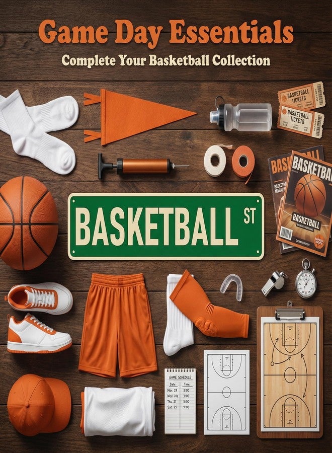 Funnysign Basketball Gifts for Boys Men Vintage Basketball ST Sign for Boys Room Man Cave Basketball Gear Room Court Decor 4×16 Inch (3347) - Image 5