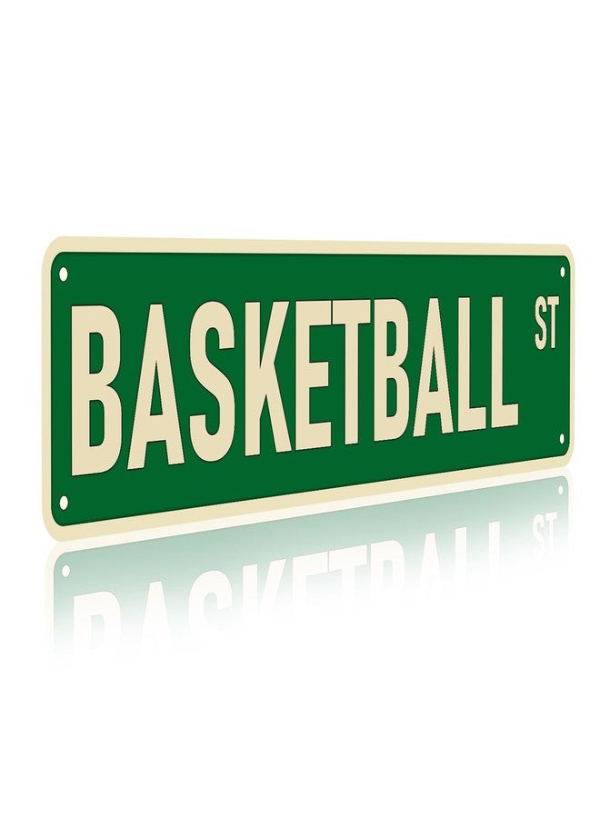 Funnysign Basketball Gifts for Boys Men Vintage Basketball ST Sign for Boys Room Man Cave Basketball Gear Room Court Decor 4×16 Inch (3347) - Image 1