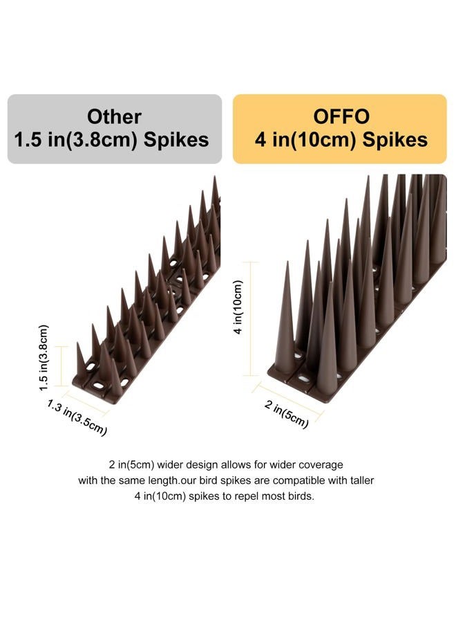 Offo Bird Spikes Pigeon Outdoor Deterrent Spikes for Squirrel Cat Keep Birds Raccoon Woodpecker Away Covers 8 Feet(244cm), Brown - Image 2