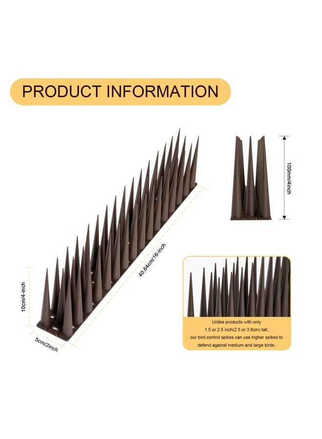 Offo Bird Spikes Pigeon Outdoor Deterrent Spikes for Squirrel Cat Keep Birds Raccoon Woodpecker Away Covers 8 Feet(244cm), Brown - Image 4