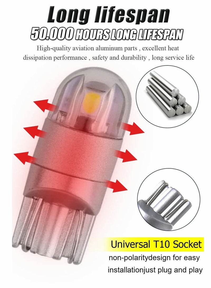 Zikra 194 LED Bulbs 6000K White, Super Bright 68 2825 W5W T10 Wedge COB Replacement Bulbs for License Plate Lights, High Brightness and Energy Efficient. - Image 3