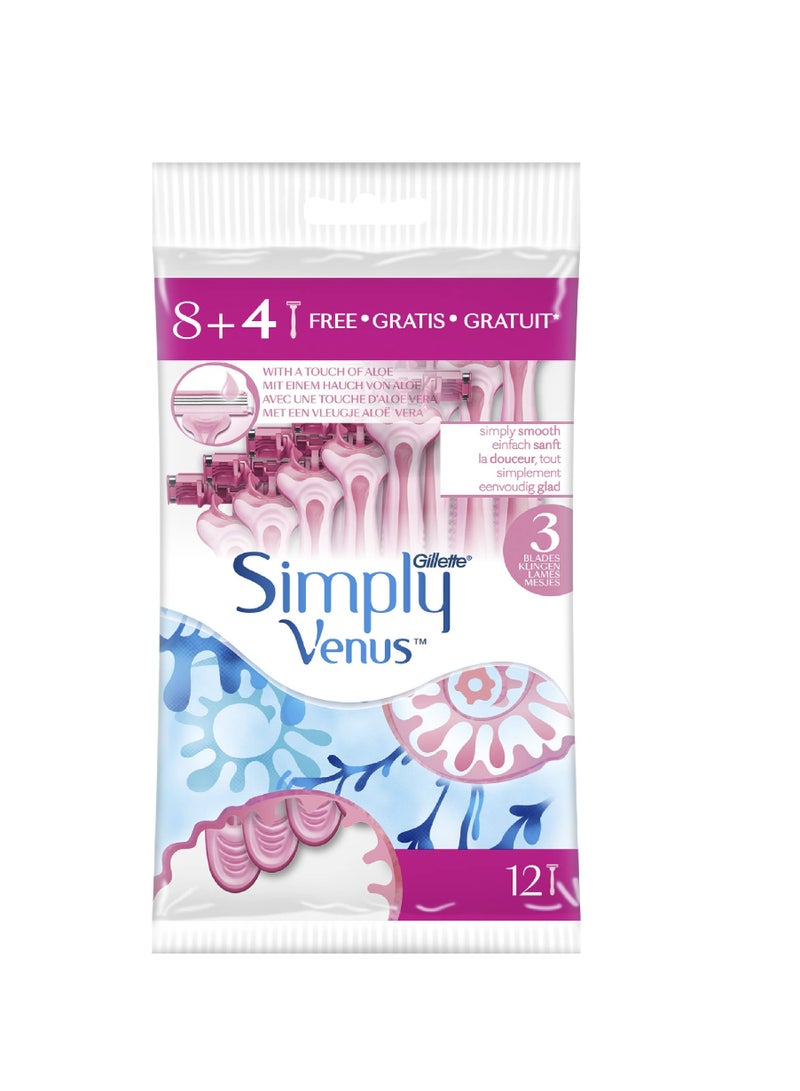 Gillette GIL SMPLY VENUS DISPO RAZOR WMN 8+4