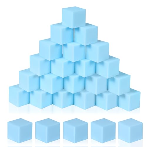 COZYTRAUM 48Pack 5 Inch Foam Cubes Soft Play Pit Fillers for Indoor Games Trampoline Rock Climbing Mats Light Blue - Image 1