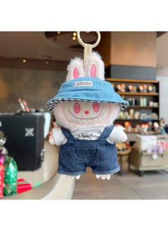Generic Dress-up Rags Plush Doll Pendant Cute Dressing Labubu Doll Keychain Hanging Ornaments-Color:Pink-Height:16cm  - Image 1