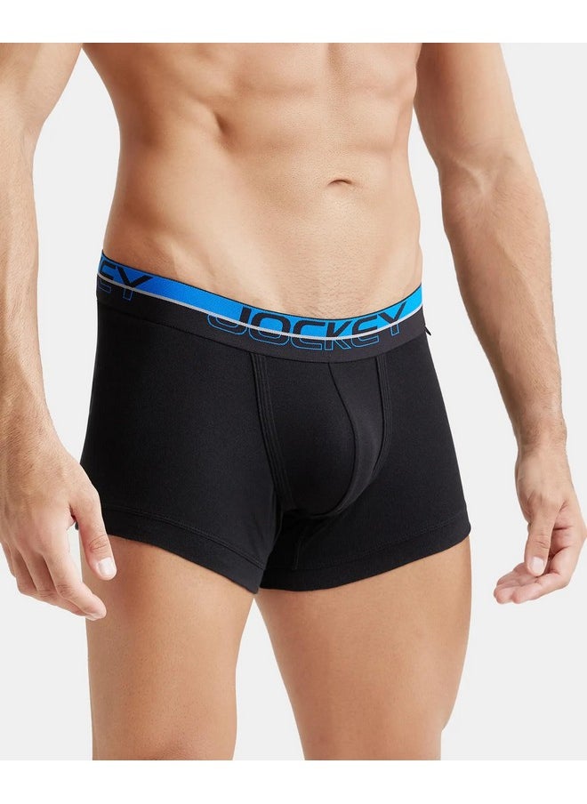 JOCKEY Jockey FP03 Men's Super Combed Cotton Rib Solid Trunk with Ultrasoft Waistband (Pack of 2)_Black_XL  - Image 2