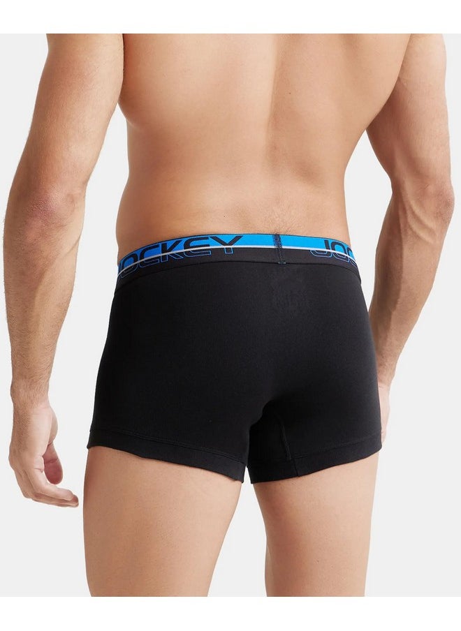 JOCKEY Jockey FP03 Men's Super Combed Cotton Rib Solid Trunk with Ultrasoft Waistband (Pack of 2)_Black_XL  - Image 4