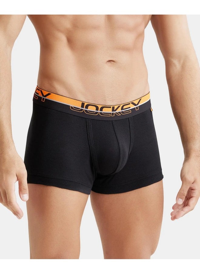 JOCKEY Jockey FP03 Men's Super Combed Cotton Rib Solid Trunk with Ultrasoft Waistband (Pack of 2)_Black_XL  - Image 3