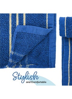 Kuber Industries Kuber Industries Pack of 4 Soft Cotton Face Towels For Men & Women/Ladies | Easily Washable | Pocket Towels & Workout Gym Napkins For Men -Dark Blue  - Image 5