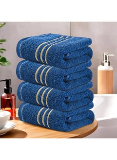 Kuber Industries Kuber Industries Pack of 4 Soft Cotton Face Towels For Men & Women/Ladies | Easily Washable | Pocket Towels & Workout Gym Napkins For Men -Dark Blue  - Image 1