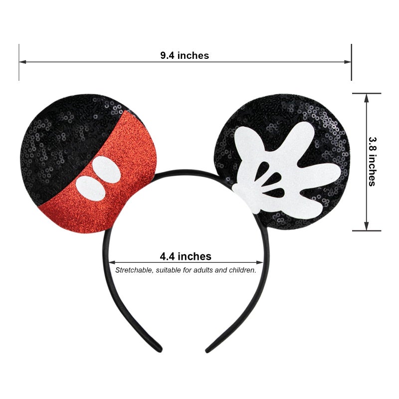 CHuangQi Mouse Ears Headband, Double-sided Sequins, Glitter Hair Band for Birthday Party, Holiday Dresses & Cosplay For Unisex Children - Image 3