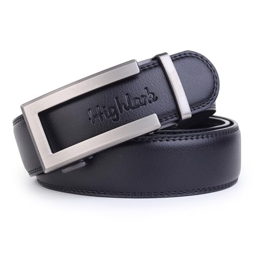Highlark Auto Lock Belt for Men | Leather Ratchet Belt with Automatic Buckle | Adjustable Fit | Formal & Casual Wear - Image 1
