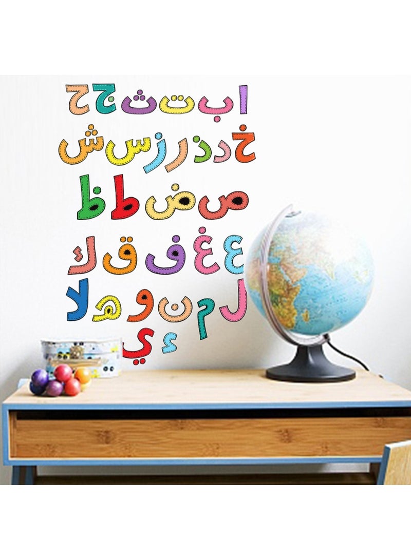 Removable PVC Colored Arabic Letter Wall Stickers, Self-Adhesive cute Letter Stickers for Kid's Room Decoration, perfect for 0-5 years kids early education, 40cmx29cm - Image 4