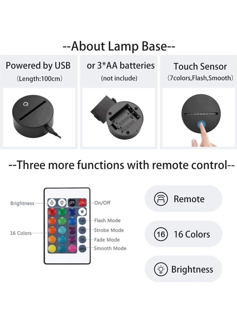 عام "مصباح أنمي كوهارا جود إمباكت - مصباح ليلي ثلاثي الأبعاد بإضاءة ليد، زينة غرف بألوان متغيرة وتحكم عن بعد، مثالي لغرف الأطفال والمراهقين" - Image 3