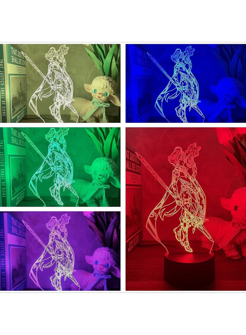 عام "مصباح أنمي كوهارا جود إمباكت - مصباح ليلي ثلاثي الأبعاد بإضاءة ليد، زينة غرف بألوان متغيرة وتحكم عن بعد، مثالي لغرف الأطفال والمراهقين" - Image 2