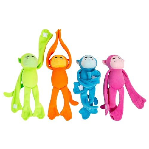 Fun Express Monkey Stuffed Animal 12 Pack Cute Hanging Monkey Plush Toys for Kids with Velcro Hands Jungle Stuffed Animals for Birthday Party Favors Classroom Decor Gifts - Image 5