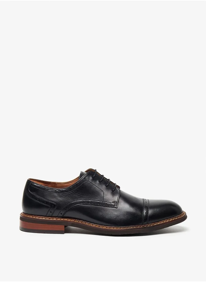 DUCHINI Men's Solid Lace-Up Derby Shoes