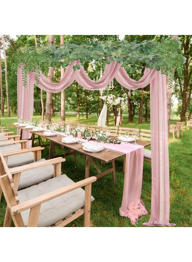 Wedding Arch Draping Fabric, Wedding Drapery, Sheer Fabric for Draping, Chiffon Fabric Drapery Sheer Backdrop Curtains, Wedding Table Runner for Wedding Ceremony Party Reception Decorations - Image 3