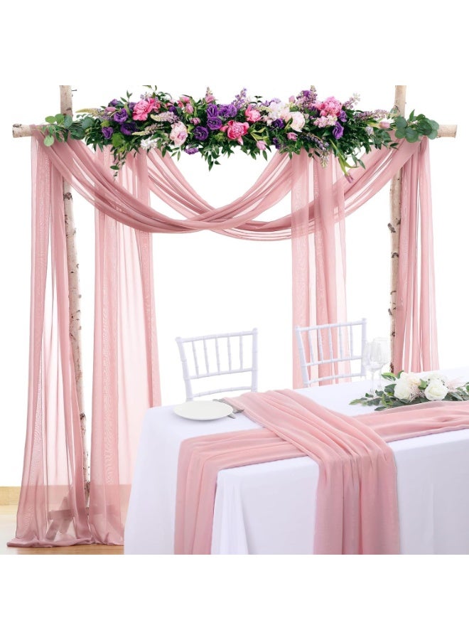 Wedding Arch Draping Fabric, Wedding Drapery, Sheer Fabric for Draping, Chiffon Fabric Drapery Sheer Backdrop Curtains, Wedding Table Runner for Wedding Ceremony Party Reception Decorations - Image 5