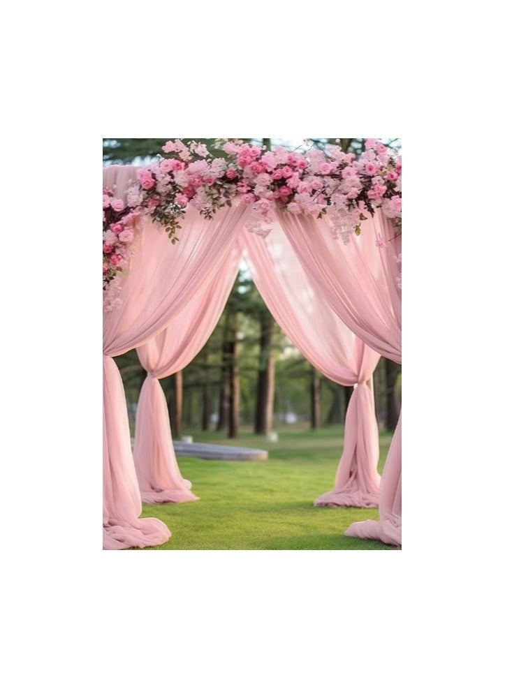 Wedding Arch Draping Fabric, Wedding Drapery, Sheer Fabric for Draping, Chiffon Fabric Drapery Sheer Backdrop Curtains, Wedding Table Runner for Wedding Ceremony Party Reception Decorations - Image 1