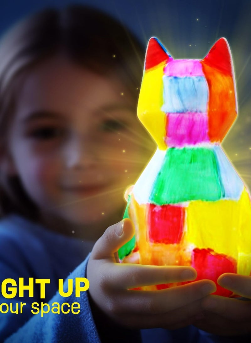 دوركو طلاء الخاصة القطة مصباح مجموعة، لوحة مجموعة الفنون والحرف اليدوية للأطفال، DIY القطة لوحة مجموعات للبنات الأولاد، الهدايا الإبداعية للأطفال الذين تتراوح أعمارهم بين 6-12 سنة (مصباح القطة) - Image 5