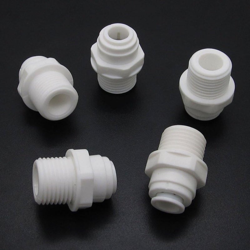 NewZoll 5 PCS 38 Push 12PT Thread Male Straight Tube Quick Connect for RO Water Filter  - Image 2