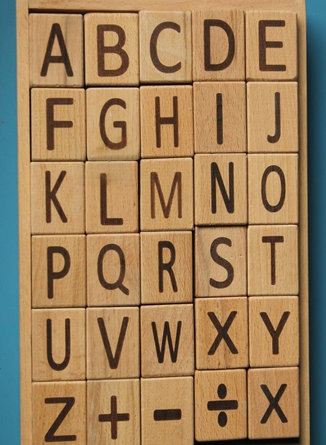 لعبة تعليمية خشبية من بي بوكس للأطفال، ألعاب أنشطة للأطفال الصغار ومرحلة ما قبل المدرسة - متعة مع الحروف والأرقام والتهجئة والحيوانات - Image 1