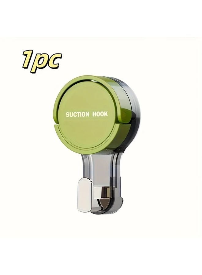 Green Suction Cup Hooks Wall Mounted No Drill Vacuum Hangers for Bathroom Kitchen - Image 1