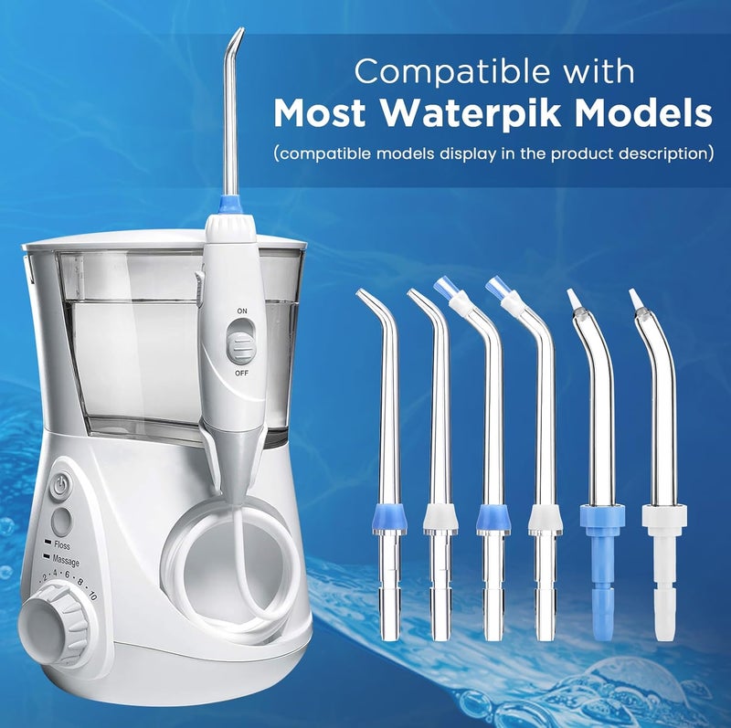 Oralphi Replacement Tips for Waterpik, Water Flosser Replacement Heads Parts for Waterpik Oral Irrigator(2 Classic Jet Tips + 2 Plaque Chaser Tips + 2 Periodontal Tips + Storage Case Combo) - Image 2