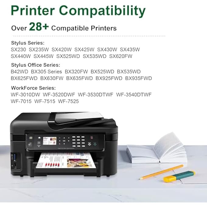 T1295 MULTIPACK COMPATIBLE CARTRIDGES FOR T1291 T1292 T1293 T1294 COMPATIBLE FOR STYLUS SX235W SX525WD SX420W STYLUS OFFICE BX305F WF-3520 (6 BLACK 3CYAN 3MAGENTA 3 YELLOW) - Image 3