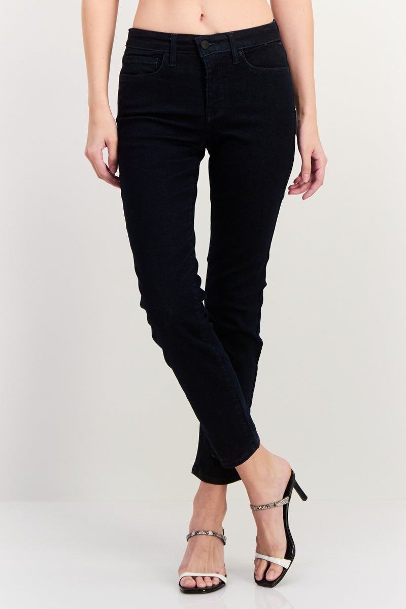 NYDJ Women Petite Washed Slim Fit Mid Rise Stretchable Denim, Dark Blue - Image 1