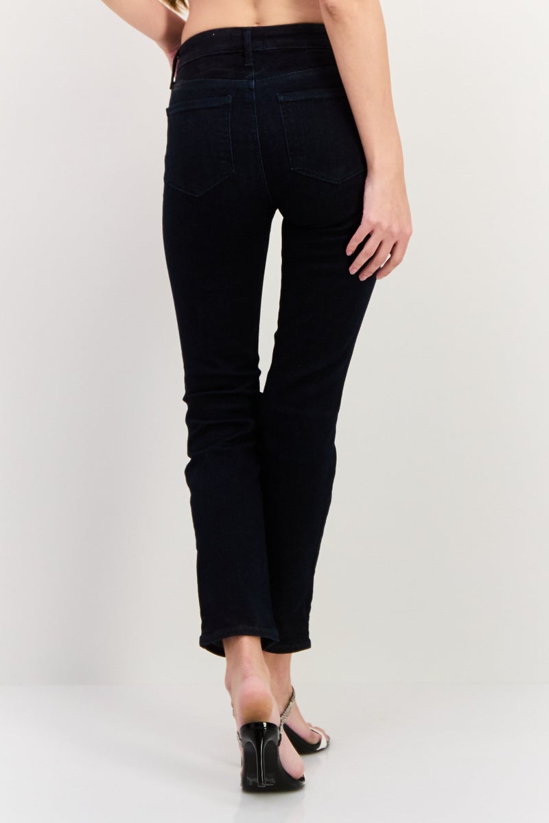 NYDJ Women Petite Washed Slim Fit Mid Rise Stretchable Denim, Dark Blue - Image 4