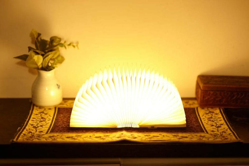 Arion Wooden Unique Birthday Valentine Lover Book Table Night LED Lamp Make in India Brown Pack of 1 - Image 2