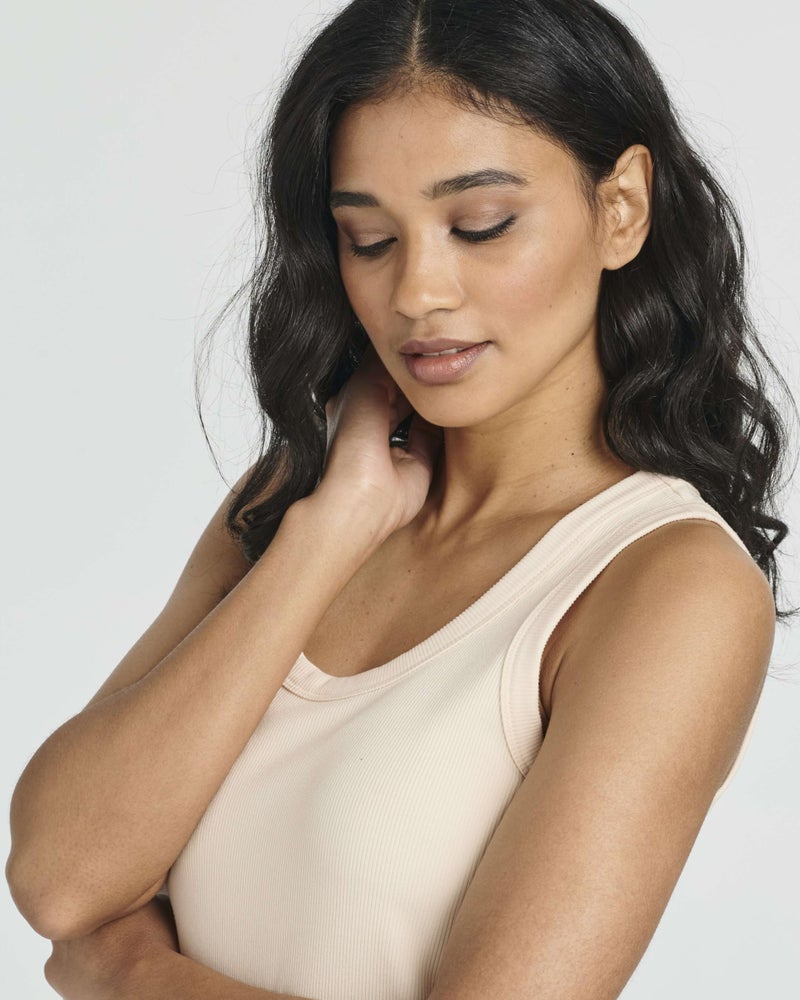 REALESSENTIALS Real Essentials 3 Pack: Women's Ribbed Knit Sleeveless Crew Neck Tank Casual Midi Shift Dress with Slit - Image 3