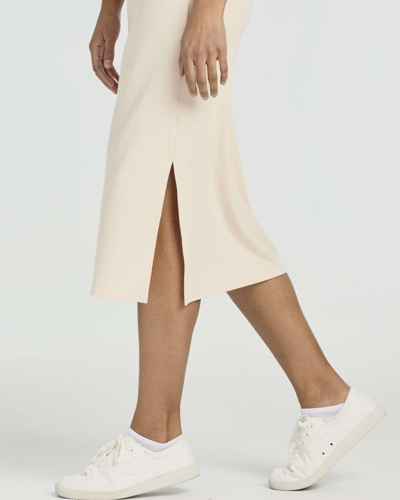 REALESSENTIALS Real Essentials 3 Pack: Women's Ribbed Knit Sleeveless Crew Neck Tank Casual Midi Shift Dress with Slit - Image 4