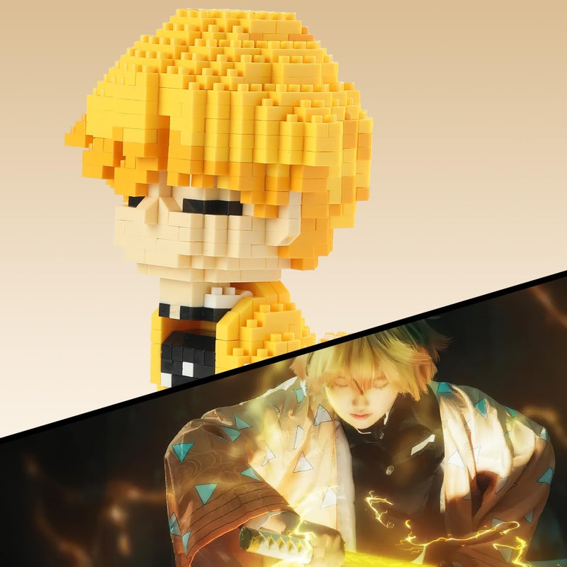 MACTANO Anime Holy Slayer Brickheadz Zenitsu Agatsuma Figure Building Set Micro Mini Building Block Toy for Adult1000pcs - Image 3