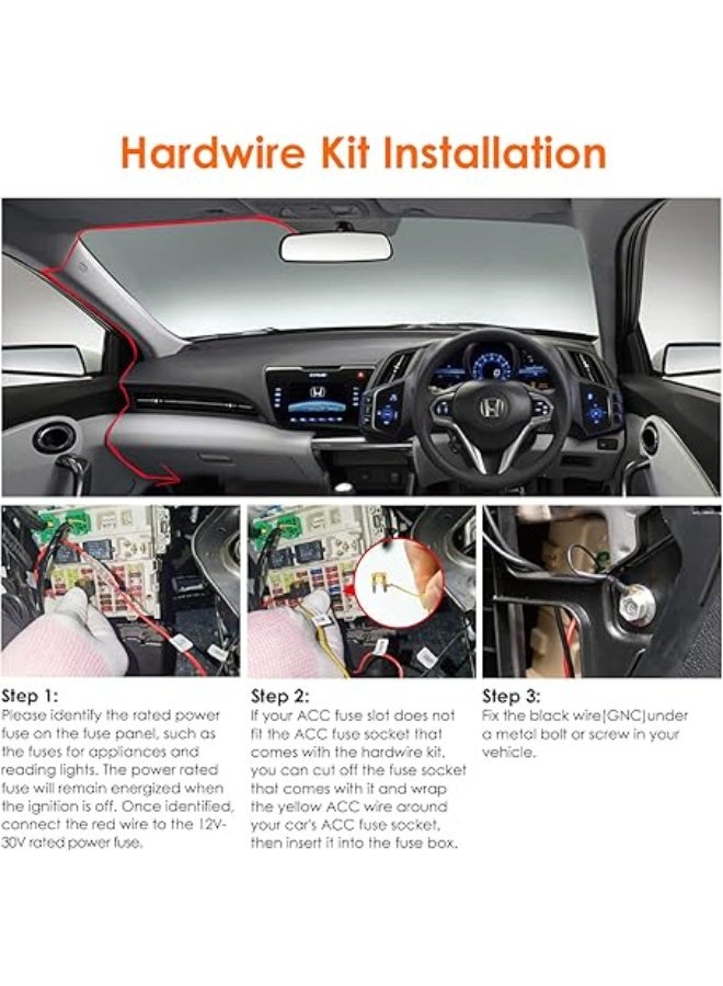 Vantrue 11.5ft Type C USB 12V 24V to 5V Dash Cam Hardwire Kit with Add a Circuit Fuses, Low Voltage Protection for N4, N4 Pro, N5,E1,E1 Lite,E2,E3,S1 Pro, N1 Pro(2023) - Image 2