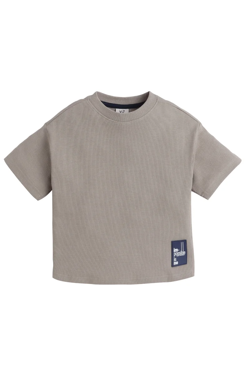 فكتور اند جين Junior Boys Ribbed Cotton T-Shirt - Light Olive