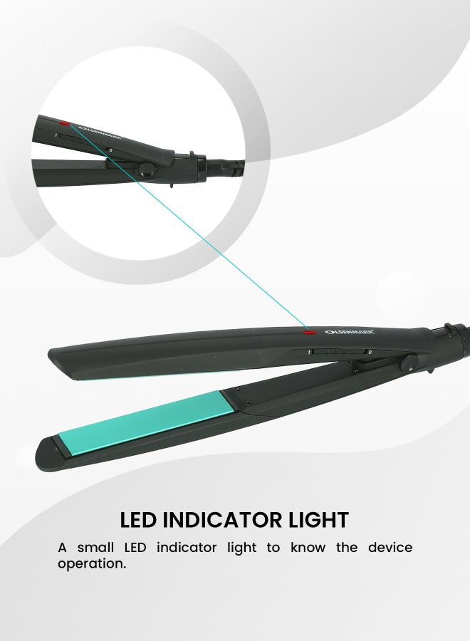 Olsenmark Ceramic Hair Straighteners Omh4062, Hair Styler 360 Swivel Cord, Hair Heating Auto Temperature Control, Ptc Heating Element Black 400grams - Image 4
