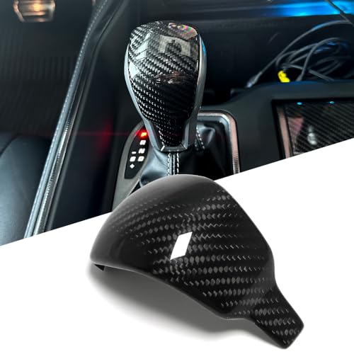 Jogon Carbon Fiber Gear Shift Knob Cover Trim for Dodge Ram 1500 TRX Pickup Off-Road 2019 2020 2021 2022 2023 2024 Center Console Shifter Head Sticker (Glossy CF) - Image 1