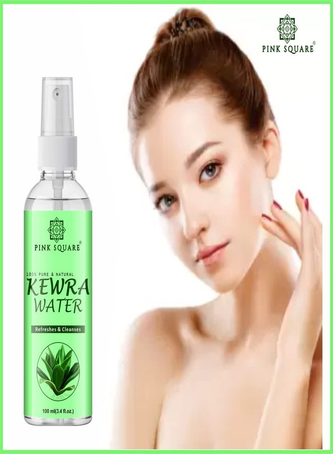 Pink Square Natural Fragrances Kewra water Tightening Refreshing Toner Face Toner/Skin Toner/Makeup Remover - For All Skin Types Women & Men Pack of 1 of 100ML - Image 1