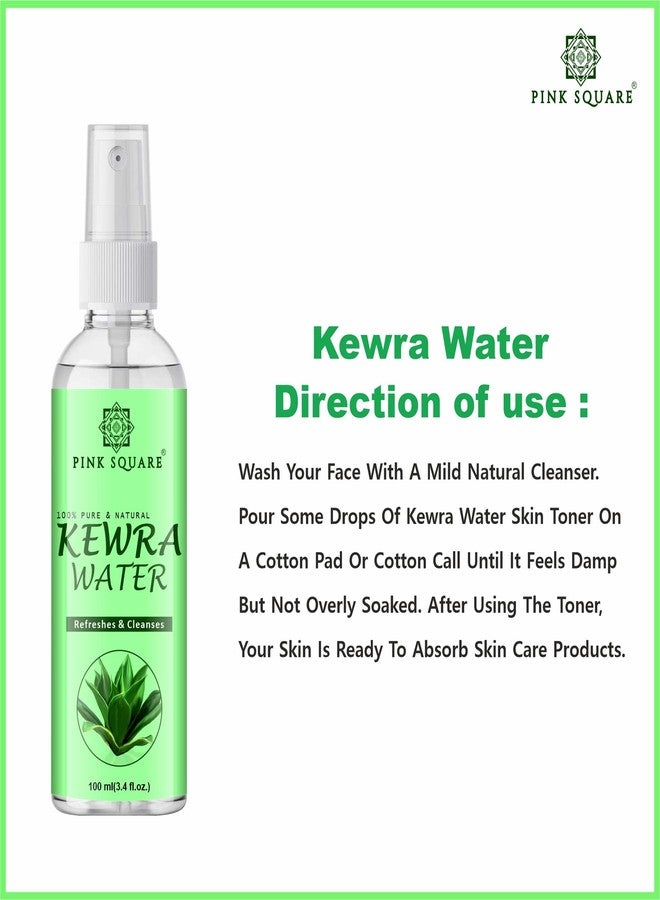 Pink Square Natural Fragrances Kewra water Tightening Refreshing Toner Face Toner/Skin Toner/Makeup Remover - For All Skin Types Women & Men Pack of 1 of 100ML - Image 3