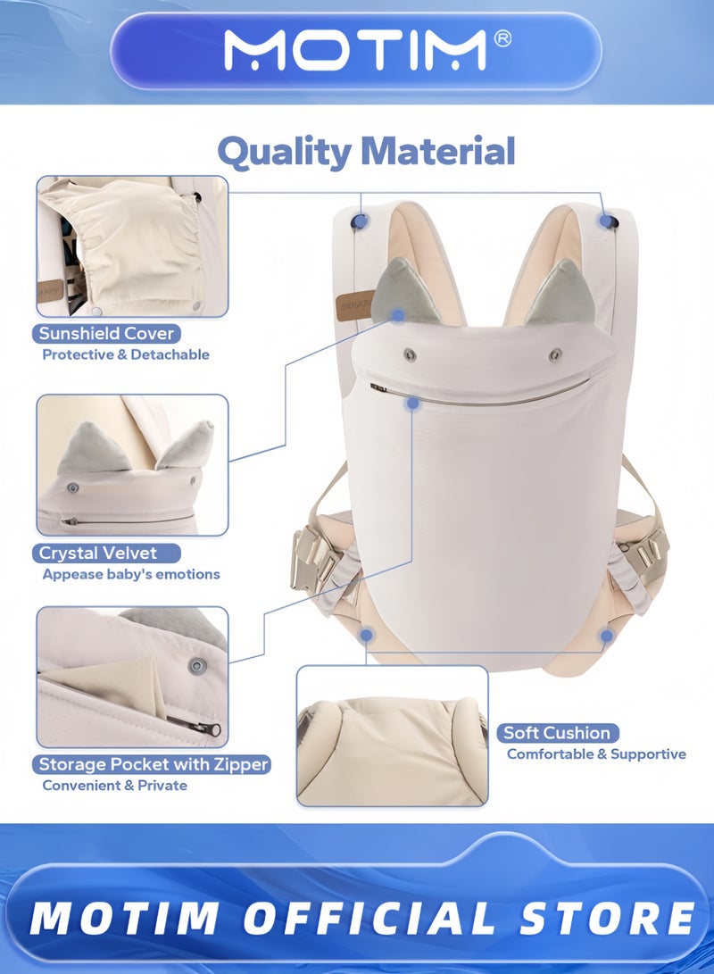 Motim Baby Carrier Newborn Baby Holder Hiking Backpack for Toddlers Adjustable Holder Portable Breathable Front and Back Carrier Bag for Infants Toddlers Babies Boys Girls  - Image 2