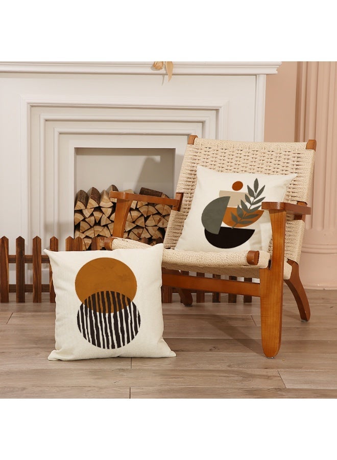 Four-piece cushion cover set, including earth-toned abstract decorative sofa pillowcases (45cm x 45cm), suitable for living room sofas, car sofas, and bed pillowcases (18x18 inches). - Image 5